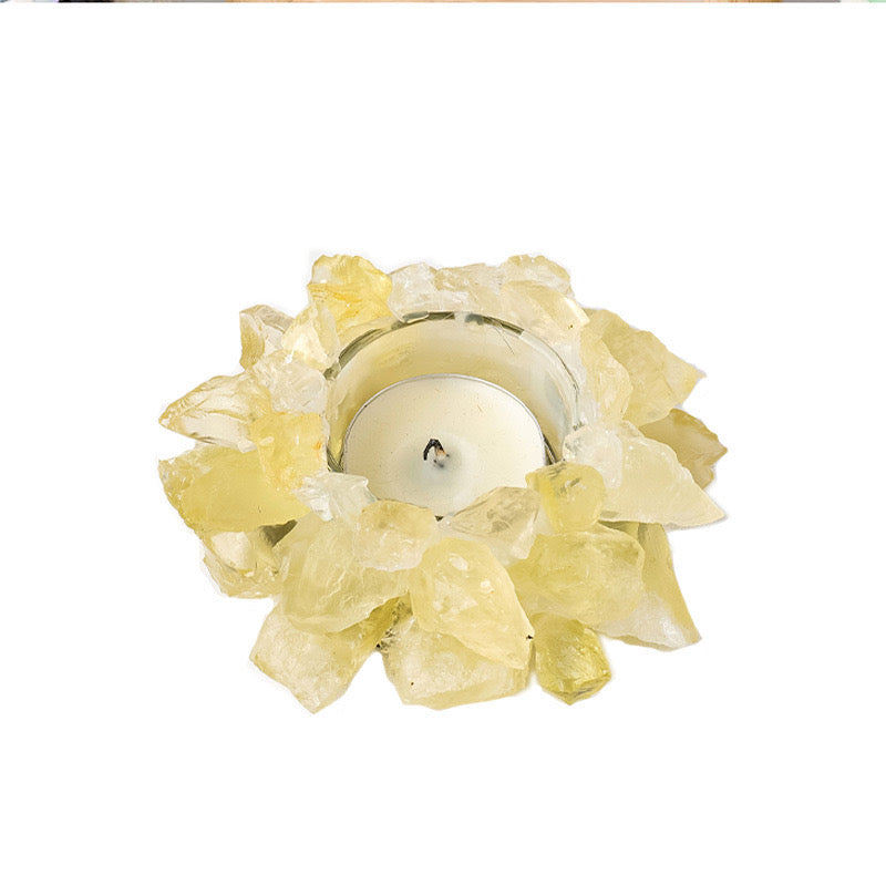 Natural Crystal Raw Stone Candle Holder