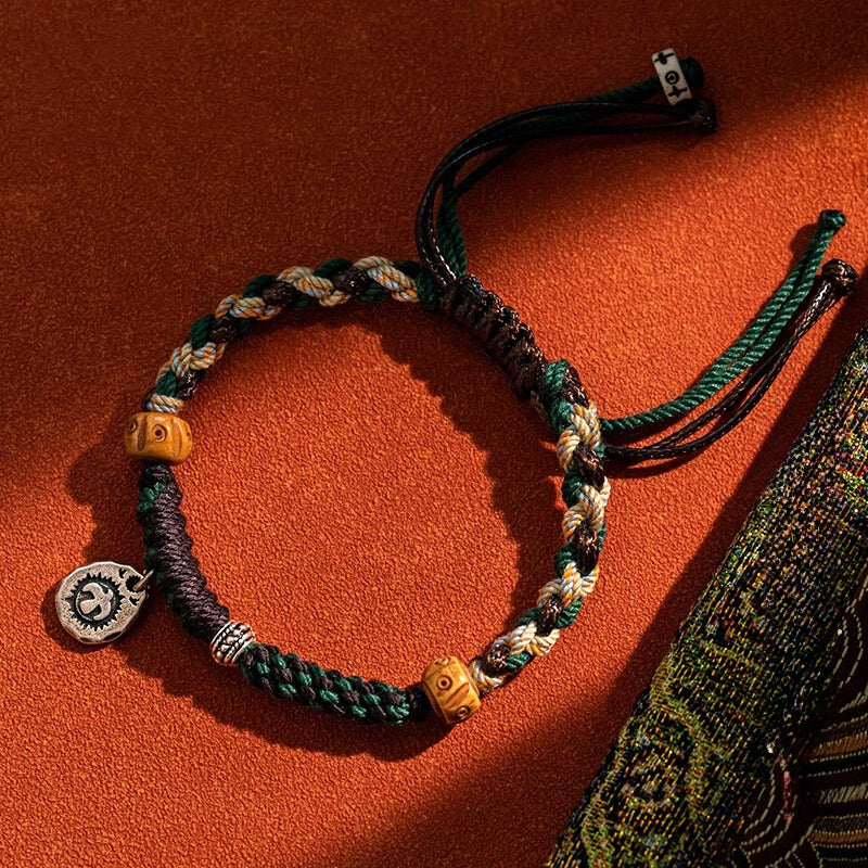 Tibetan Handwoven Bracelet with Garuda Pattern