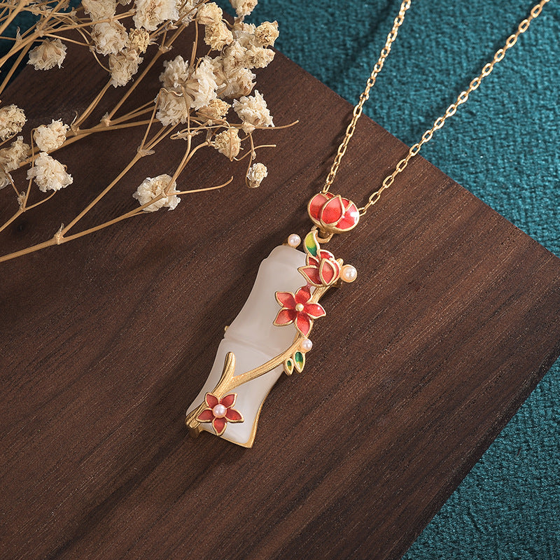 Enchanted Bamboo Art Pendant Necklace