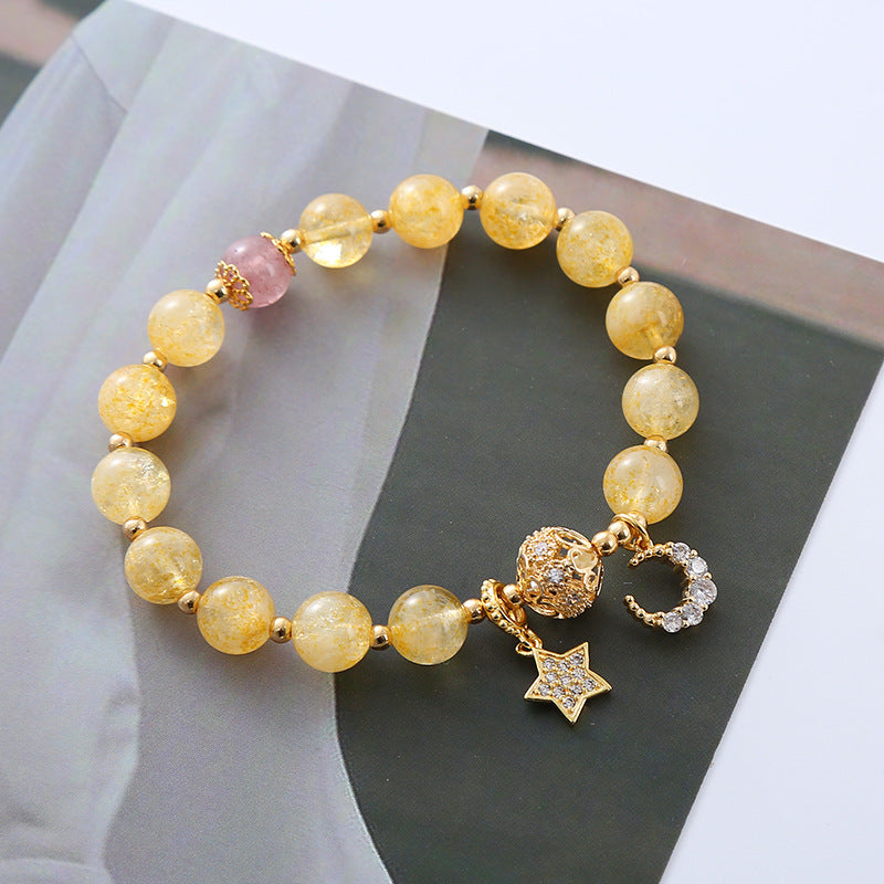 Natural Yellow Crystal Strawberry Crystal Bracelet