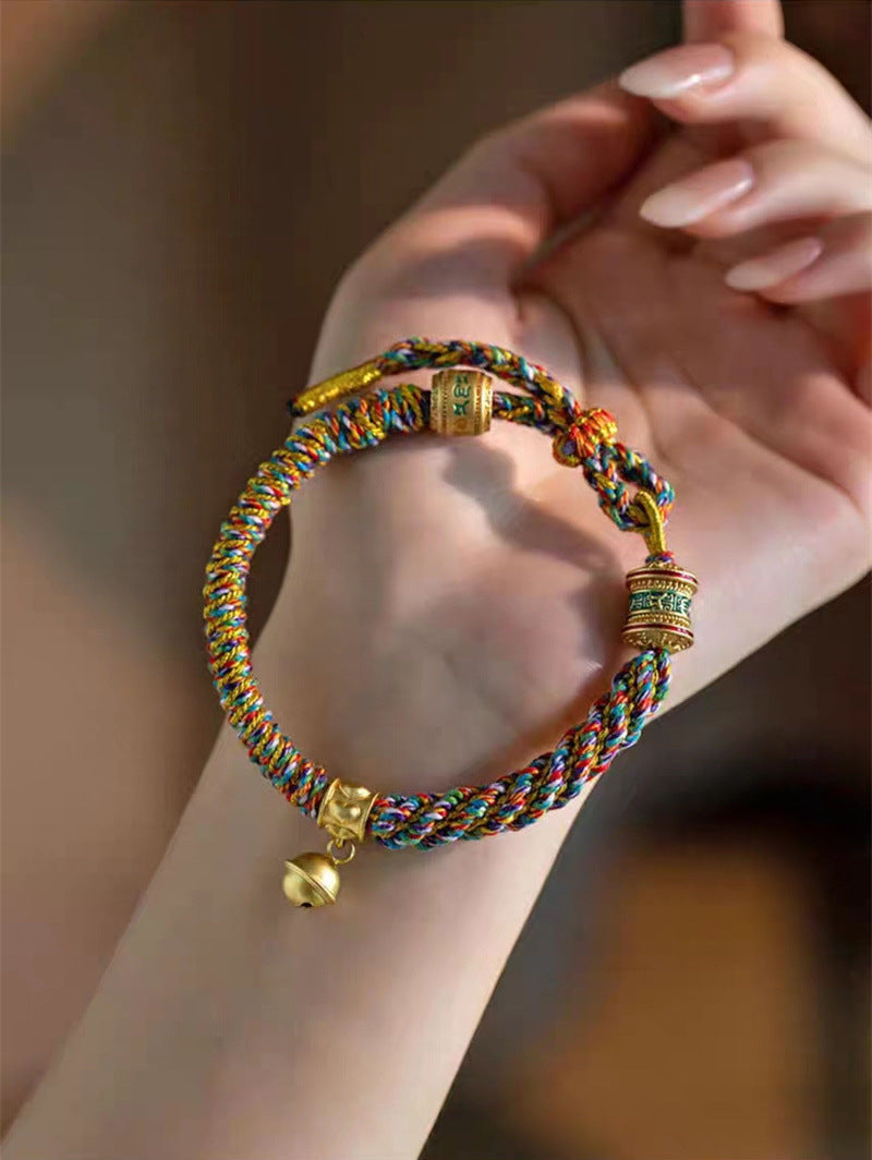 Lucky Rainbow Handwoven Bracelet - Artisanal Elegance for Blessings