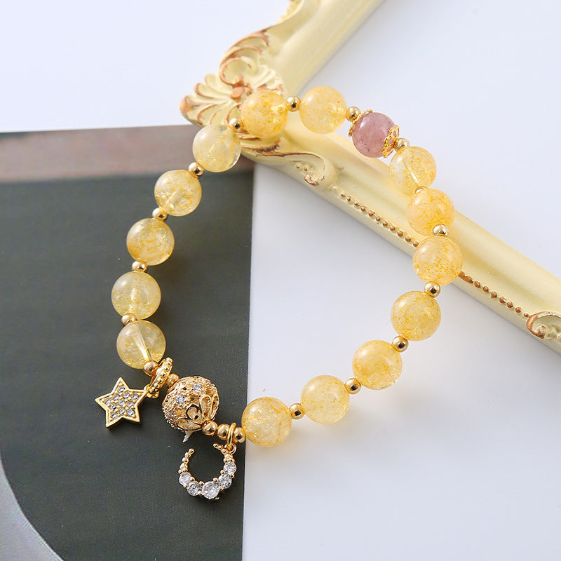 Natural Yellow Crystal Strawberry Crystal Bracelet