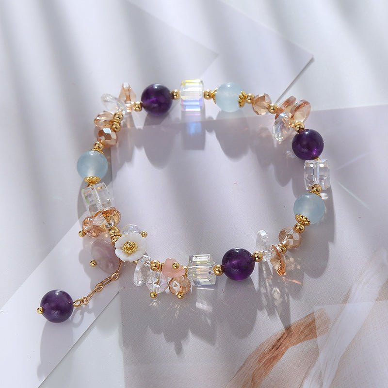 Vintage Purple Luxe Floral Crystal Bracelet