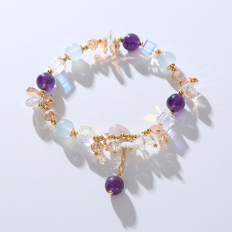 Vintage Purple Luxe Floral Crystal Bracelet