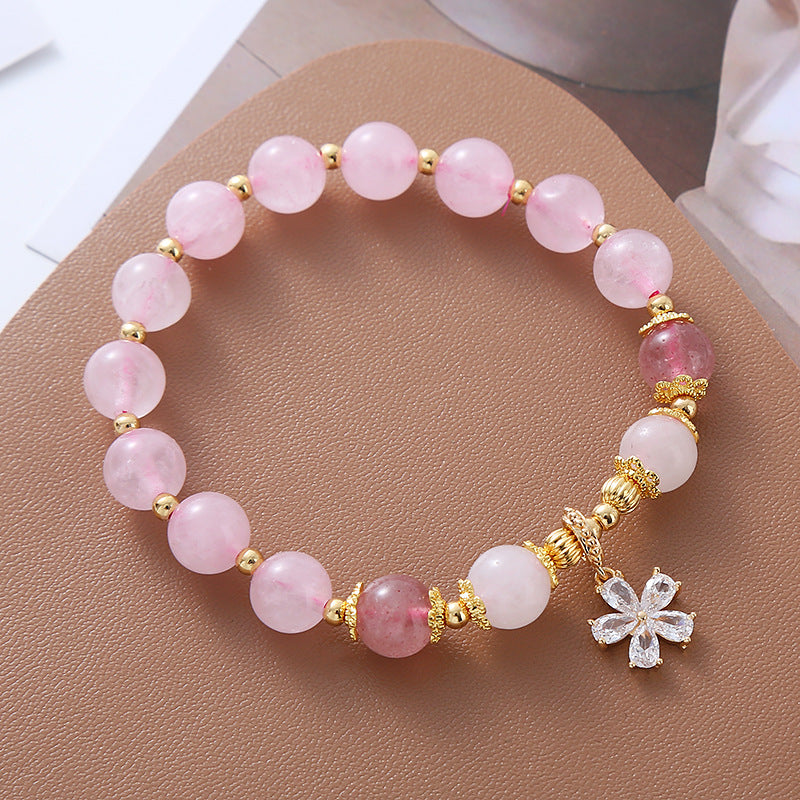 Natural Pink Crystal Bracelet
